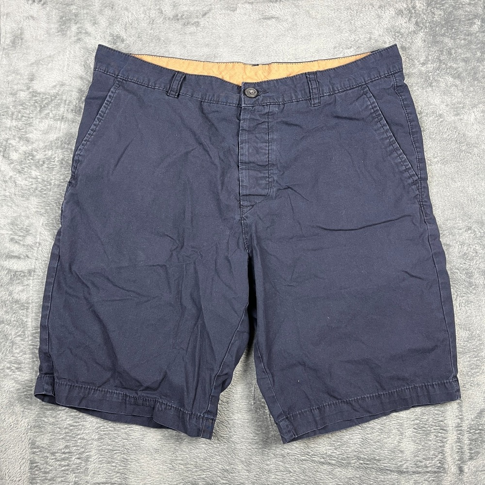 H&M Divided Chino Shorts Mens 32 Navy Blue Flat Front Casual Summer Comfort